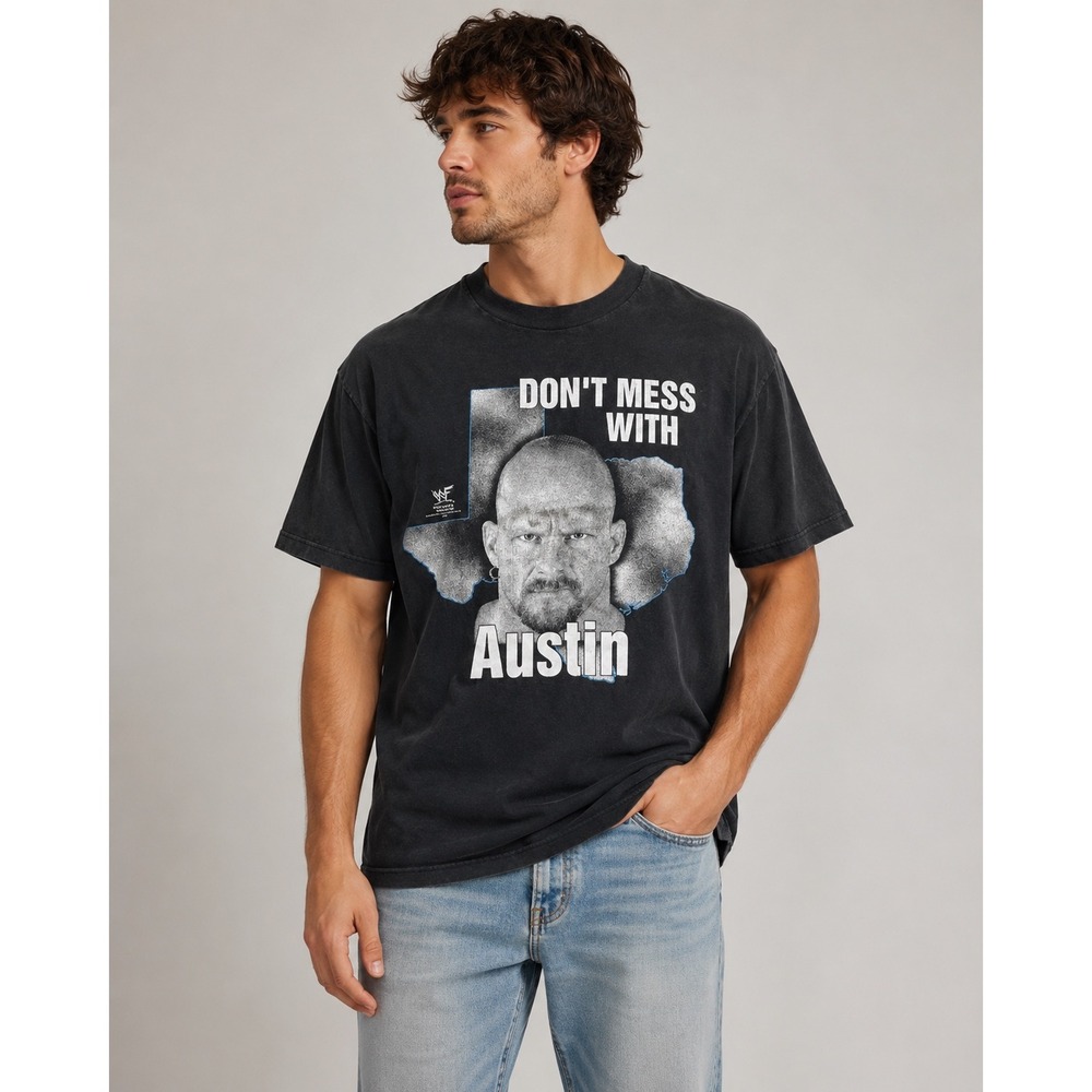 Vintage 1998 Stone Cold Steve Austin WWF Don't Mess With Austin T-Shirt XL Black